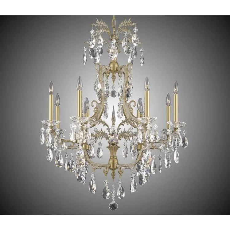 American Brass & Crystal - Parisian Brass and Crystal Chandelier - CH7613-O-04G-ST | Montreal Lighting & Hardware