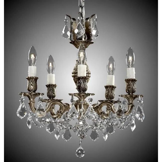 American Brass & Crystal - Rosetta Brass and Crystal Chandelier - CH9512-A-02G-PI | Montreal Lighting & Hardware