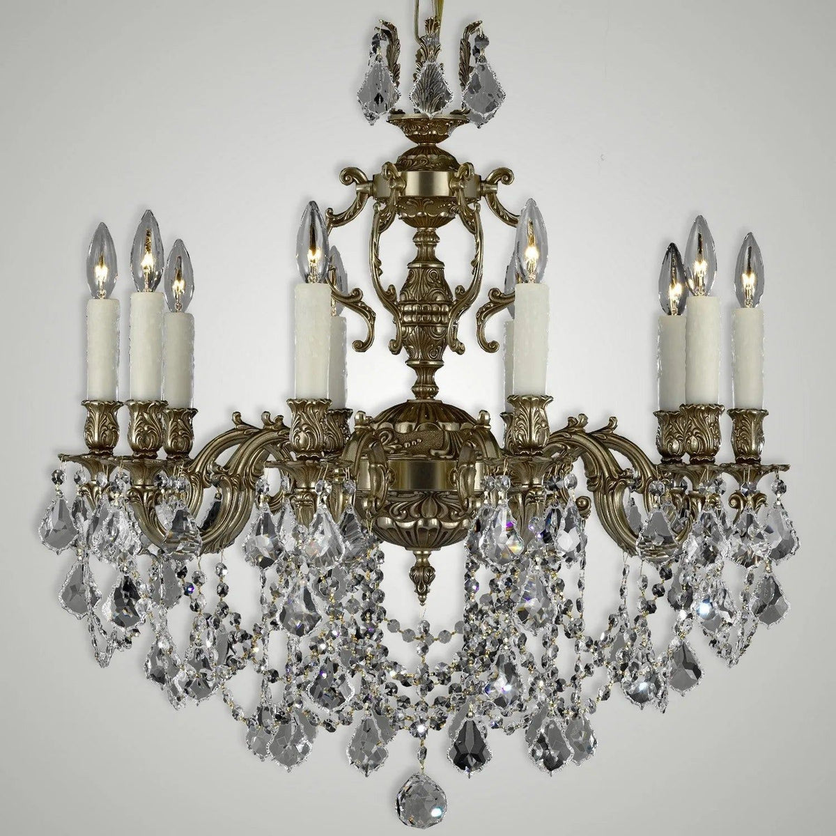 American Brass & Crystal - Rosetta Brass and Crystal Chandelier - CH9512-A-02G-PI | Montreal Lighting & Hardware