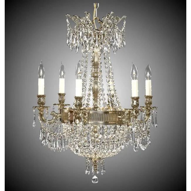 American Brass & Crystal - Valencia Brass and Crystal Chandelier - CH8141-P-12G-PI | Montreal Lighting & Hardware