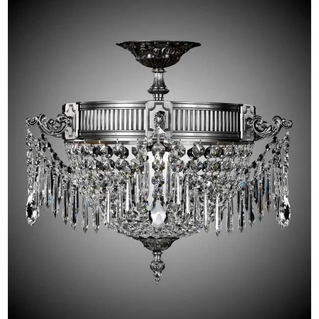 American Brass & Crystal - Valencia Brass and Crystal Semi-Flush - FM8011-P-10G | Montreal Lighting & Hardware