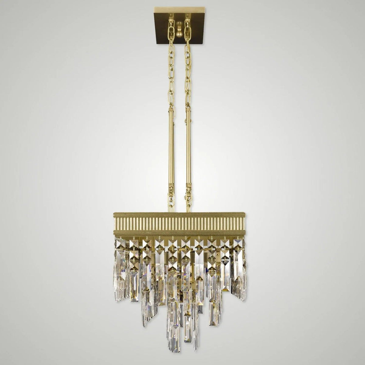 American Brass & Crystal - Valencia Modern Crystal Linear Chandelier - IL8375-PMN-38G | Montreal Lighting & Hardware