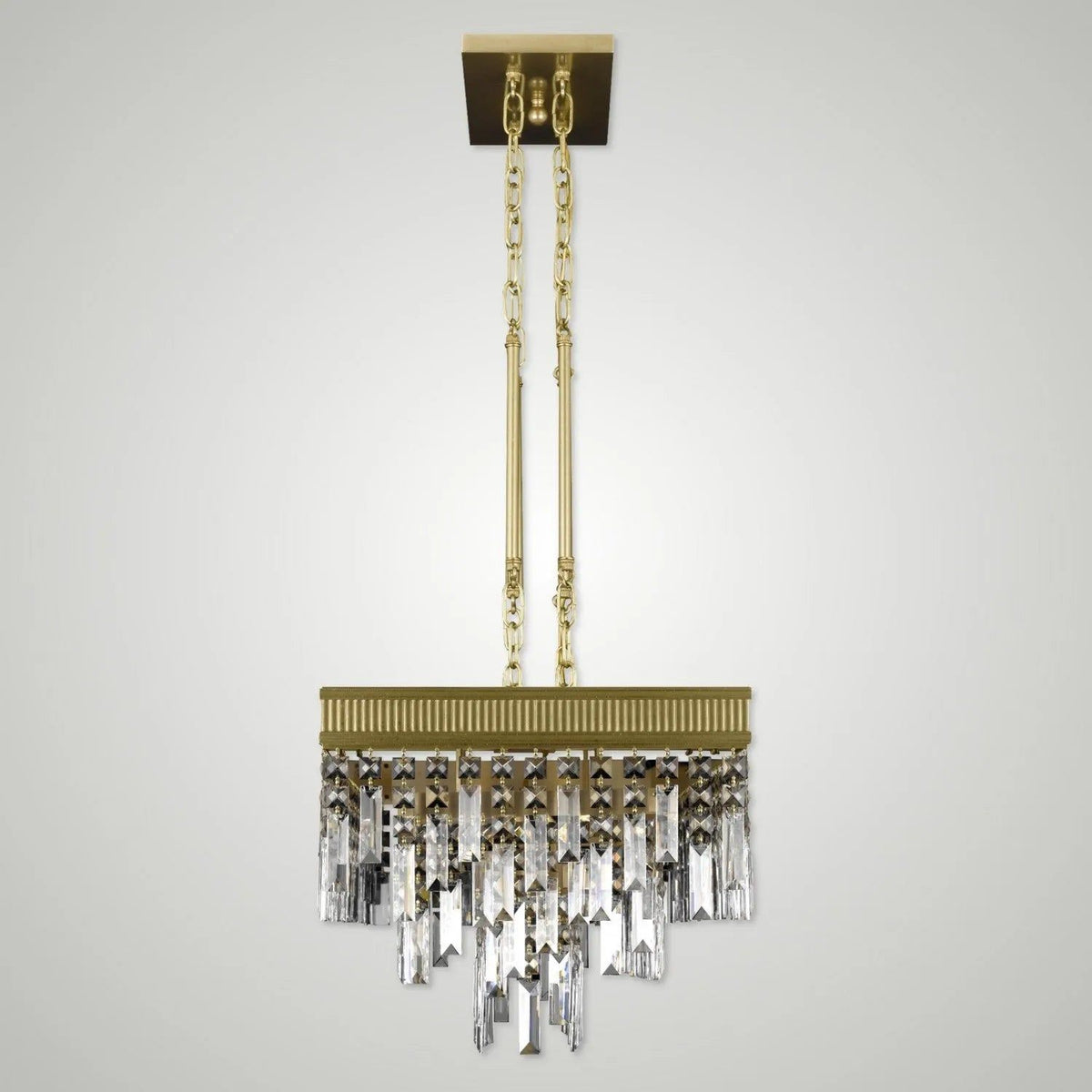 American Brass & Crystal - Valencia Modern Crystal Linear Chandelier - IL8375-PMN-38G | Montreal Lighting & Hardware