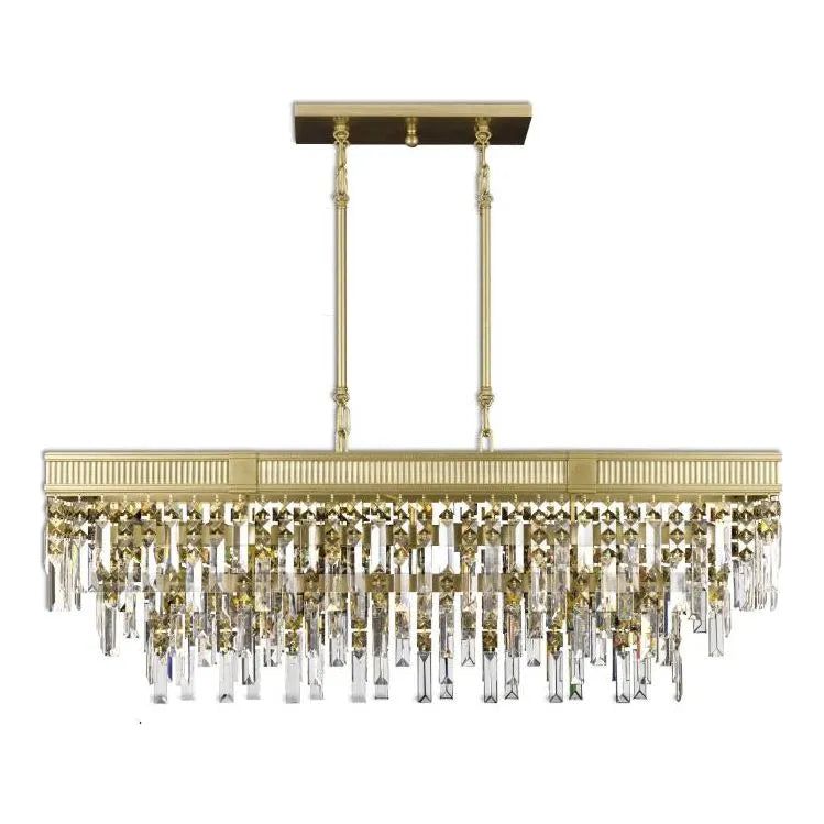 American Brass & Crystal - Valencia Modern Crystal Linear Chandelier - IL8375-PTK-36G | Montreal Lighting & Hardware