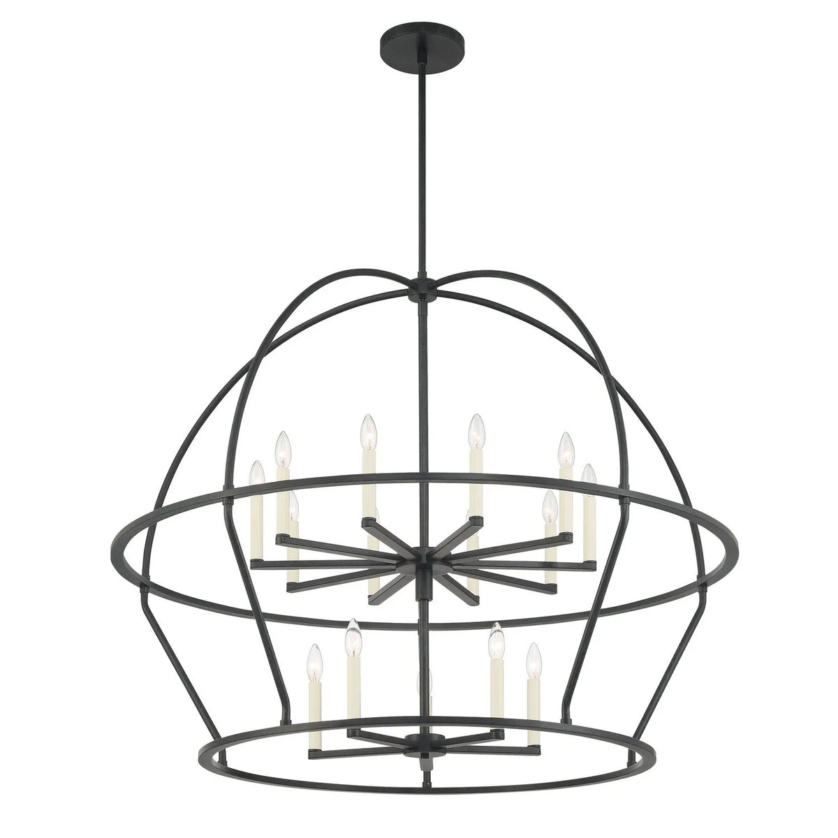 Crystorama - Abbott Chandelier - ABB-3004-BK | Montreal Lighting & Hardware