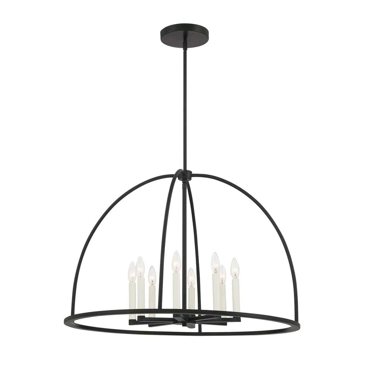 Crystorama - Abbott Chandelier - ABB-3008-BK | Montreal Lighting & Hardware