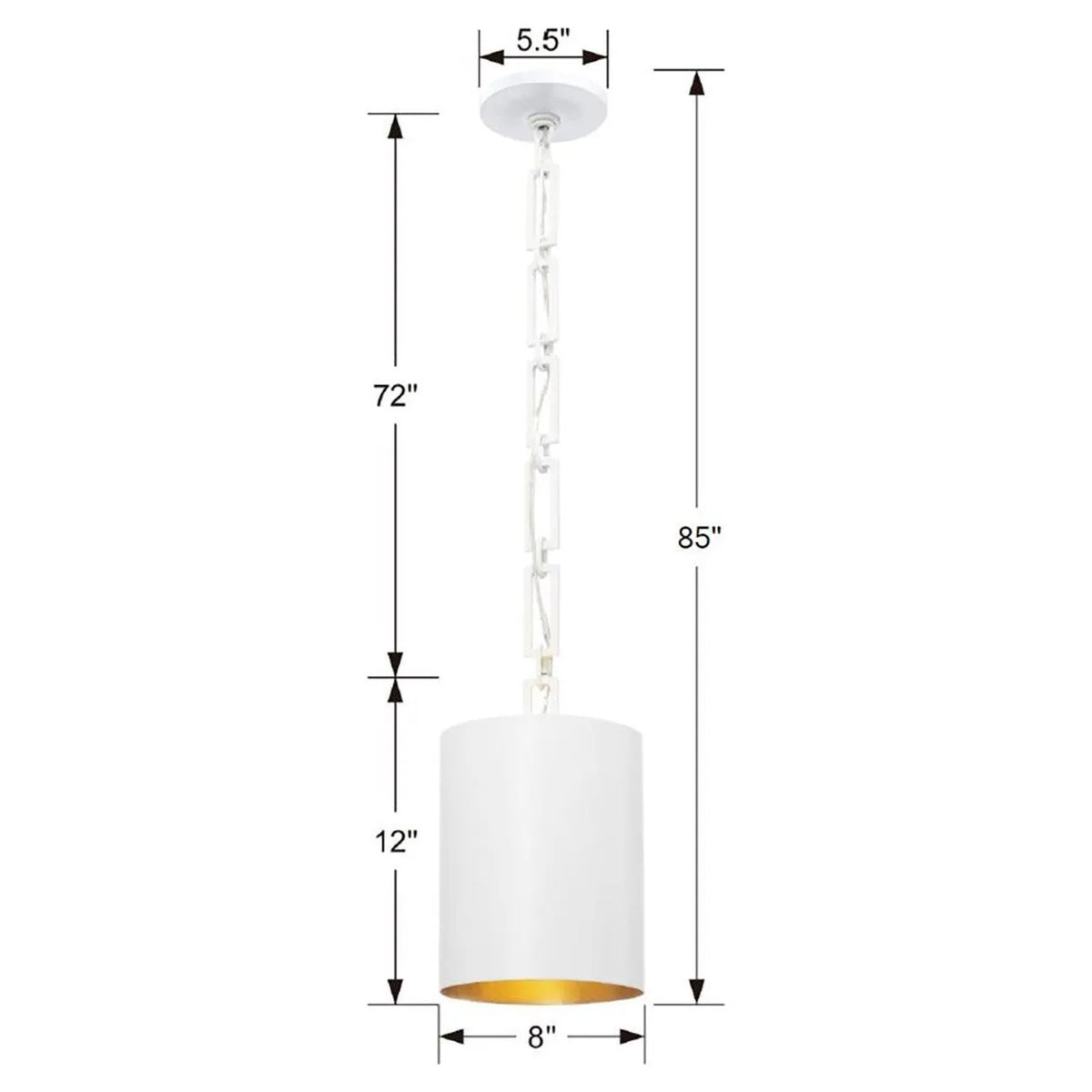 Crystorama - Alston One Light Mini Chandelier - 8680-MK-WH | Montreal Lighting & Hardware