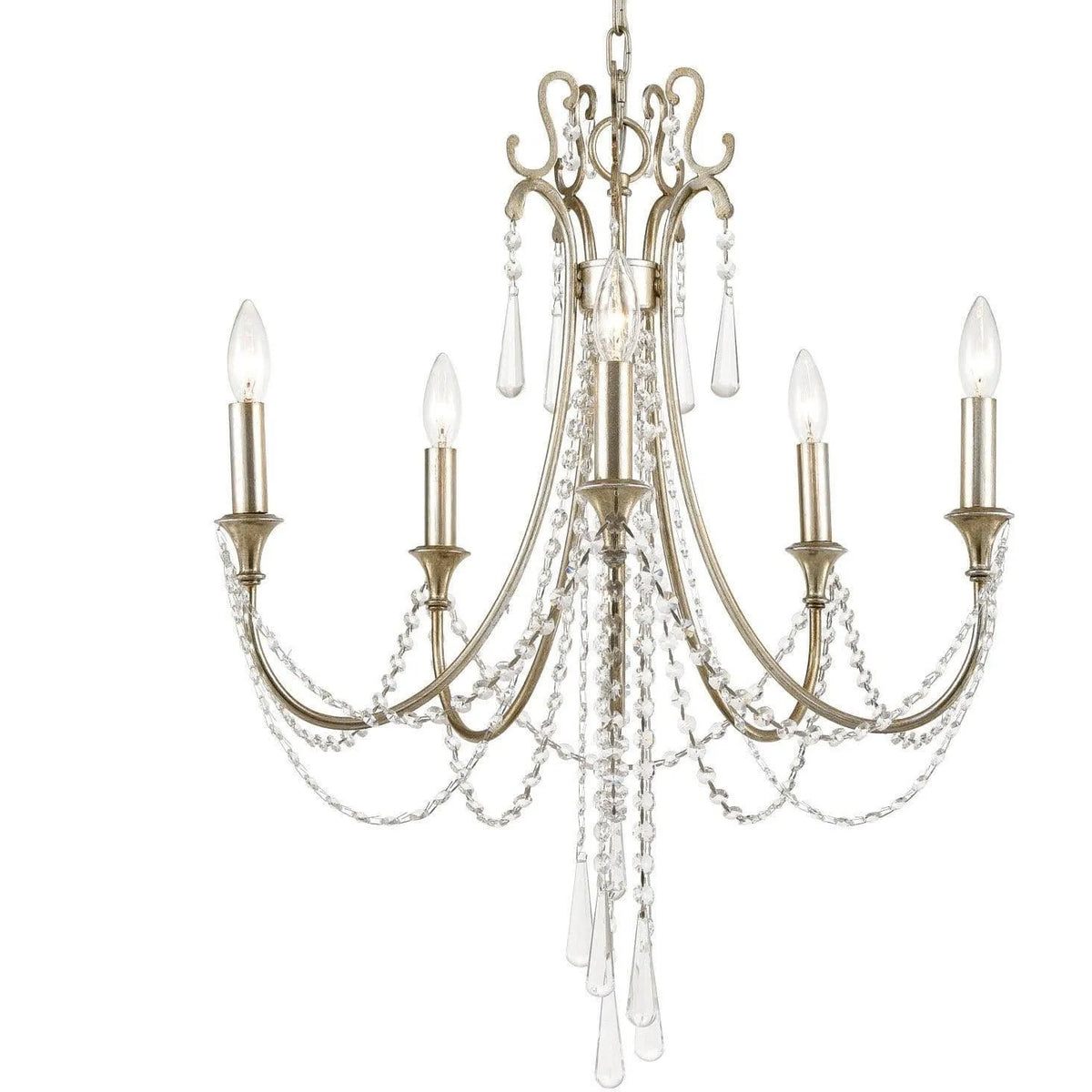 Crystorama - Arcadia Five Light Chandelier - ARC-1905-SA-CL-MWP | Montreal Lighting & Hardware