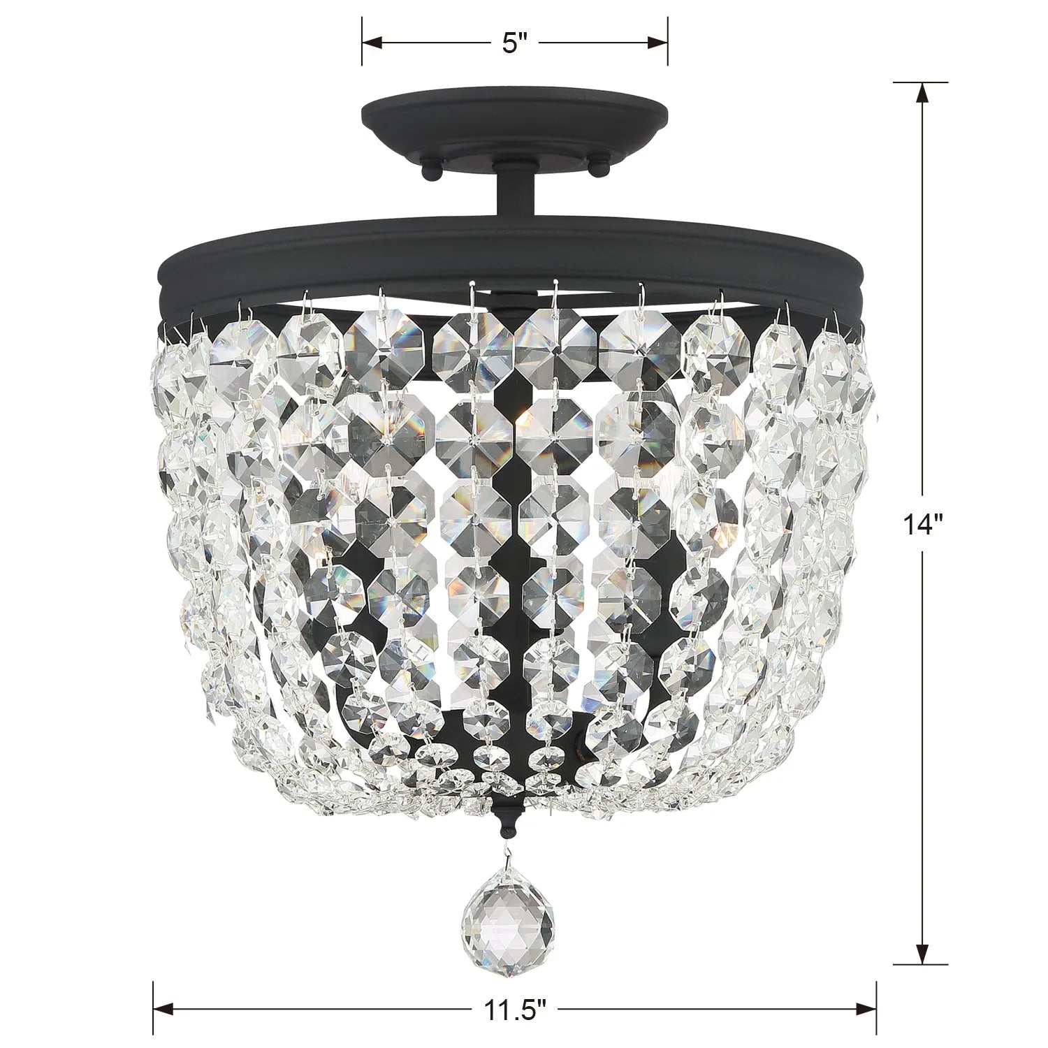 Crystorama - Archer Three Light Ceiling Mount - 783-BF-CL-MWP | Montreal Lighting & Hardware