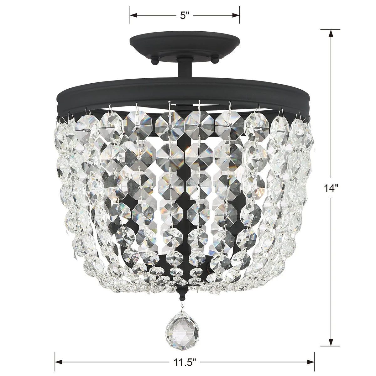 Crystorama - Archer Three Light Ceiling Mount - 783-BF-CL-MWP | Montreal Lighting & Hardware