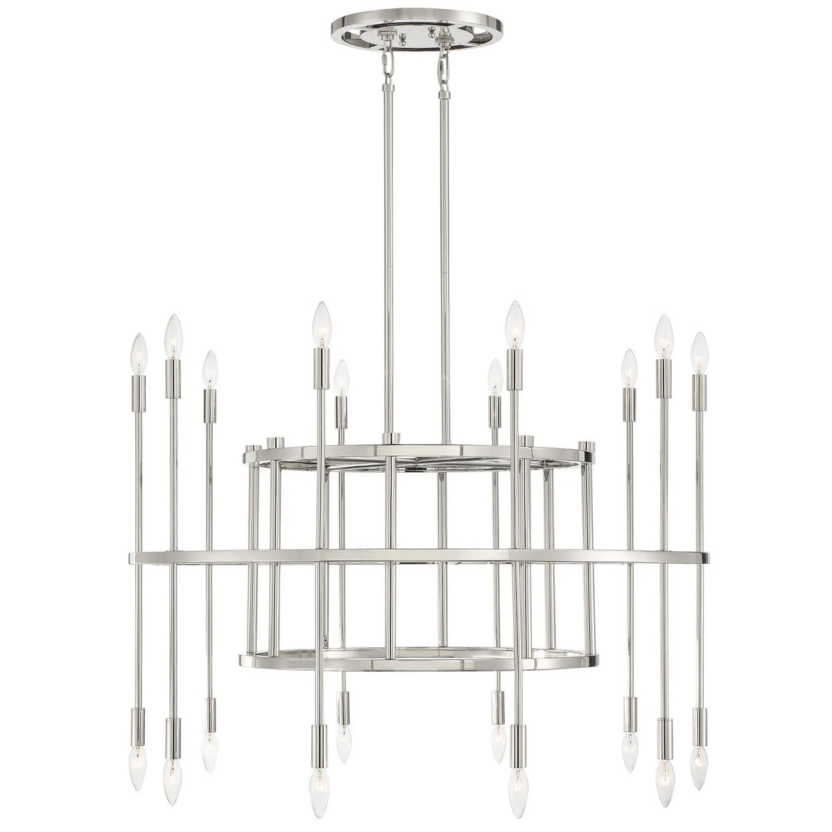 Crystorama - Aries Chandelier - ARS-B4012-PN | Montreal Lighting & Hardware