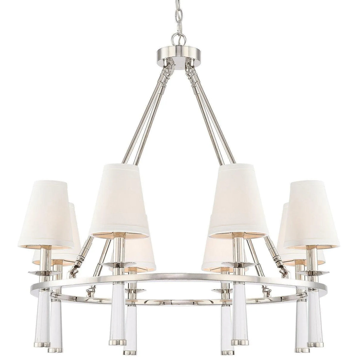 Crystorama - Baxter Eight Light Chandelier - 8867-PN | Montreal Lighting & Hardware