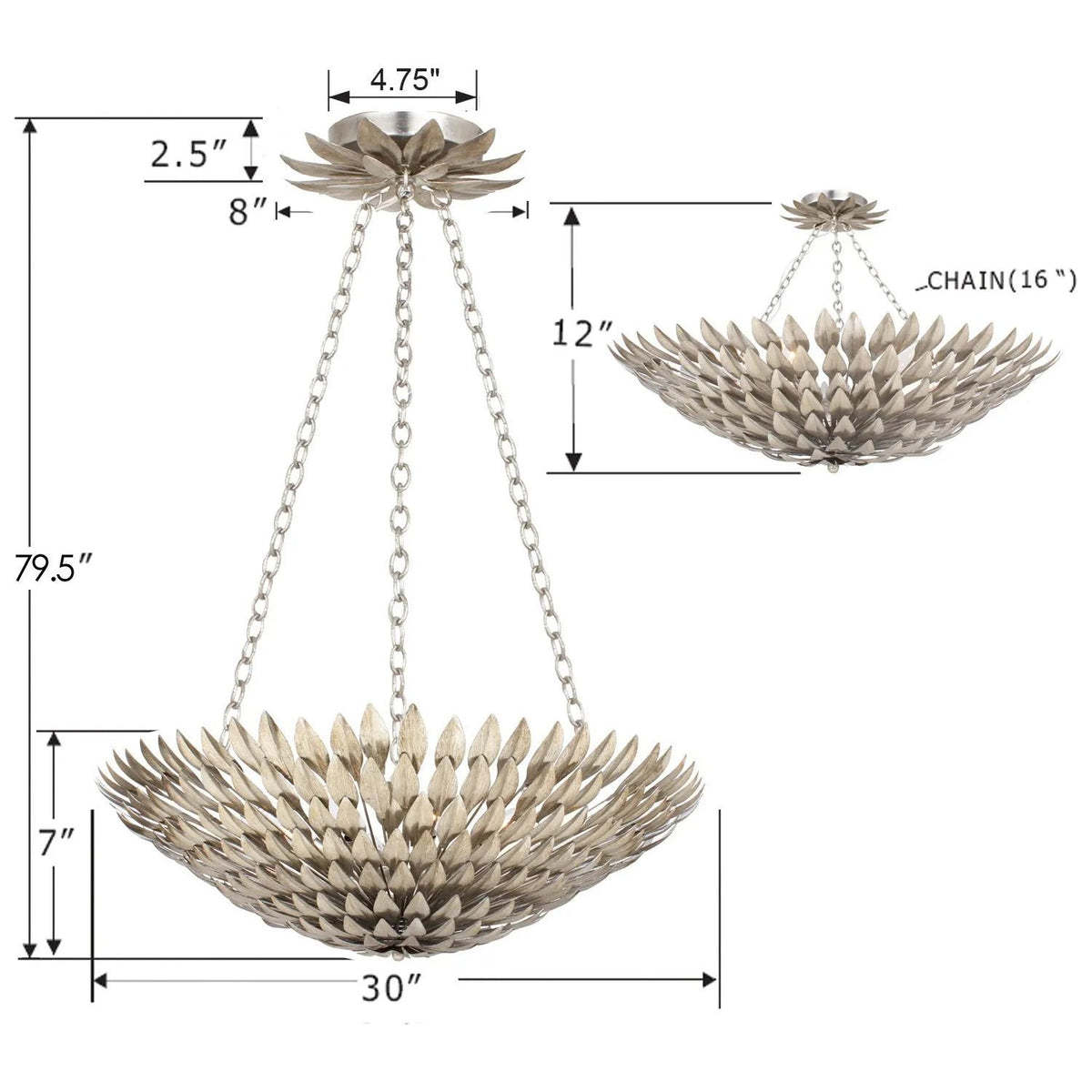 Crystorama - Broche Chandelier - 517-GA | Montreal Lighting & Hardware