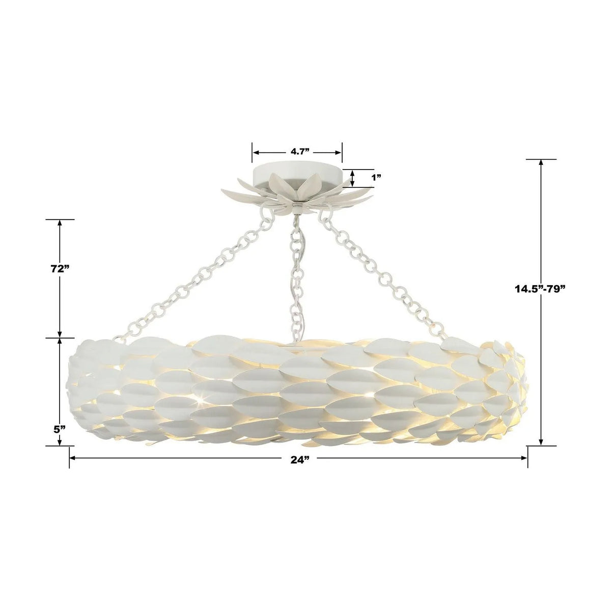 Crystorama - Broche Semi Flush Mount - Ring - 536-GA_CEILING | Montreal Lighting & Hardware