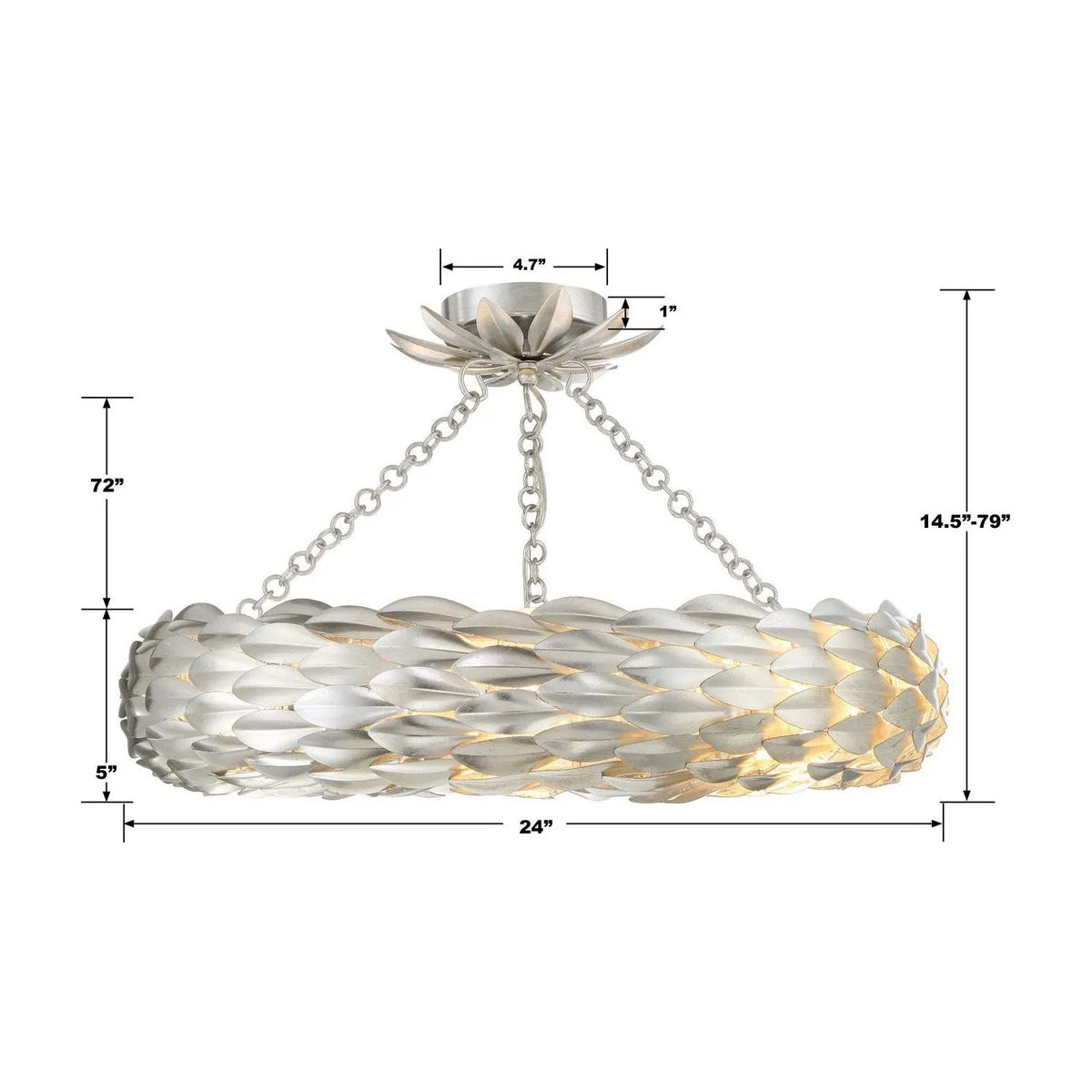 Crystorama - Broche Semi Flush Mount - Ring - 536-GA_CEILING | Montreal Lighting & Hardware