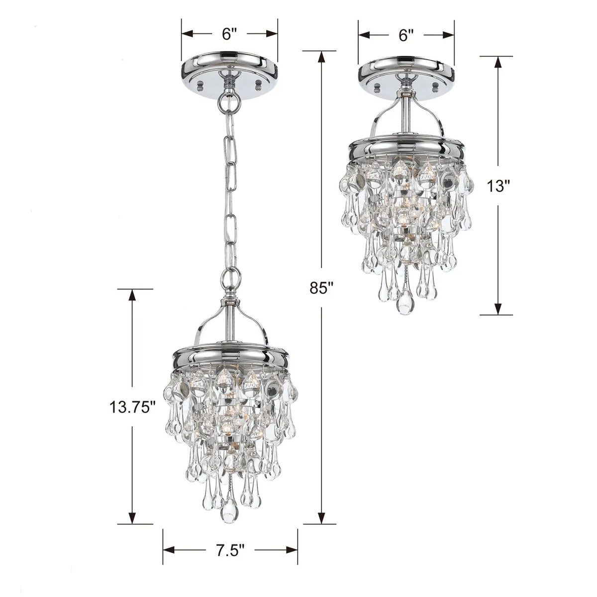 Crystorama - Calypso One Light Mini Chandelier - 131-CH | Montreal Lighting & Hardware