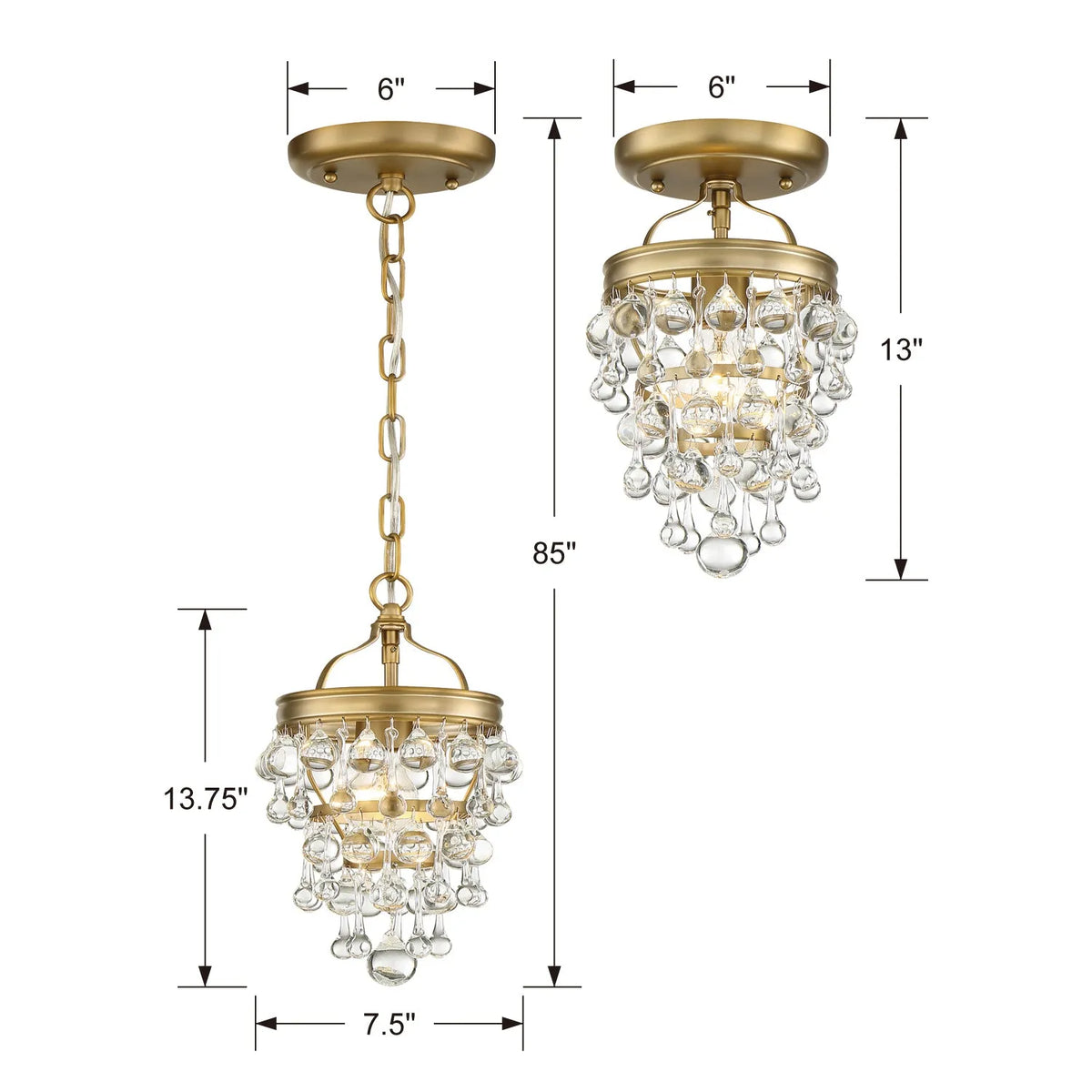 Crystorama - Calypso One Light Mini Chandelier - 131-CH | Montreal Lighting & Hardware