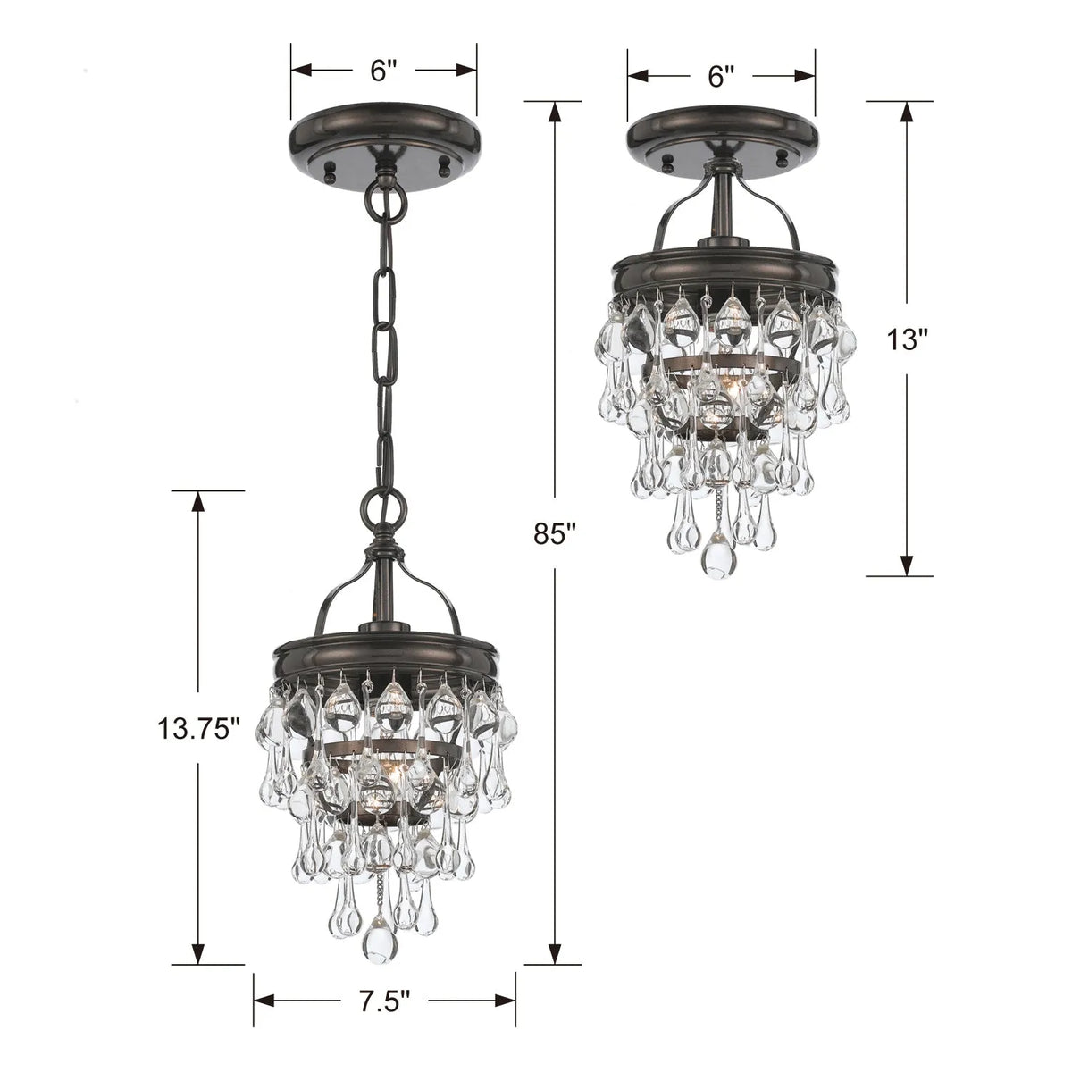 Crystorama - Calypso One Light Mini Chandelier - 131-CH | Montreal Lighting & Hardware