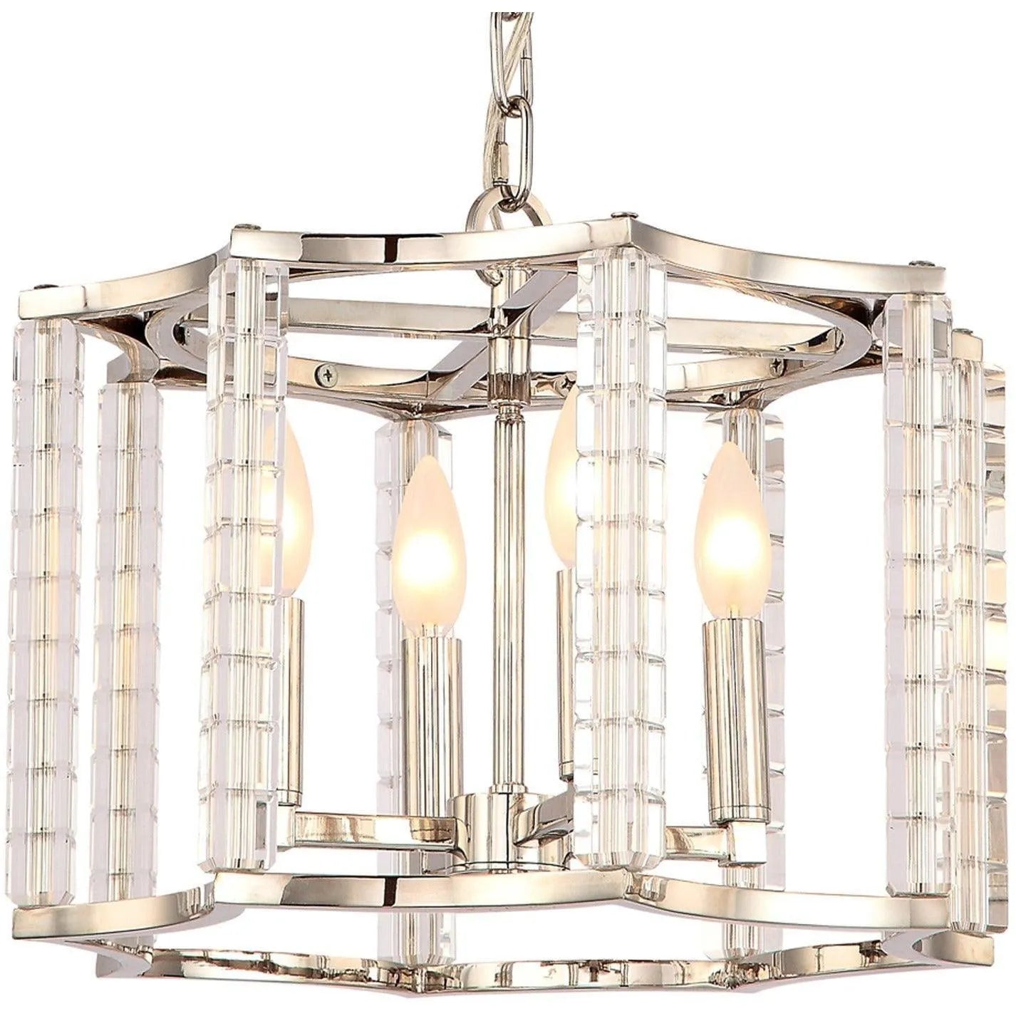 Crystorama - Carson Four Light Chandelier - 8854-PN | Montreal Lighting & Hardware