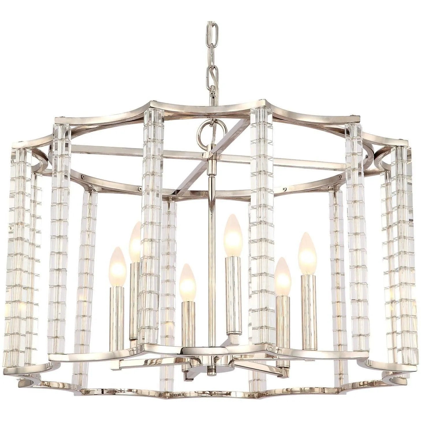 Crystorama - Carson Six Light Chandelier - 8856-PN | Montreal Lighting & Hardware