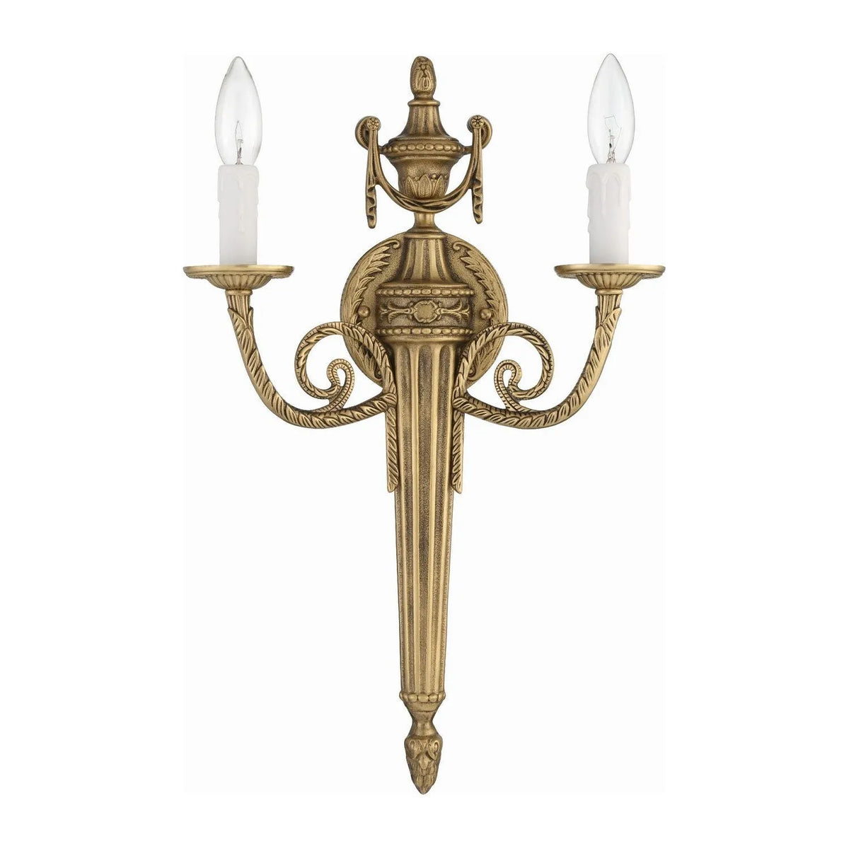 Crystorama - Cast Brass Wall Mount Two Light Wall Mount - 662-MB | Montreal Lighting & Hardware