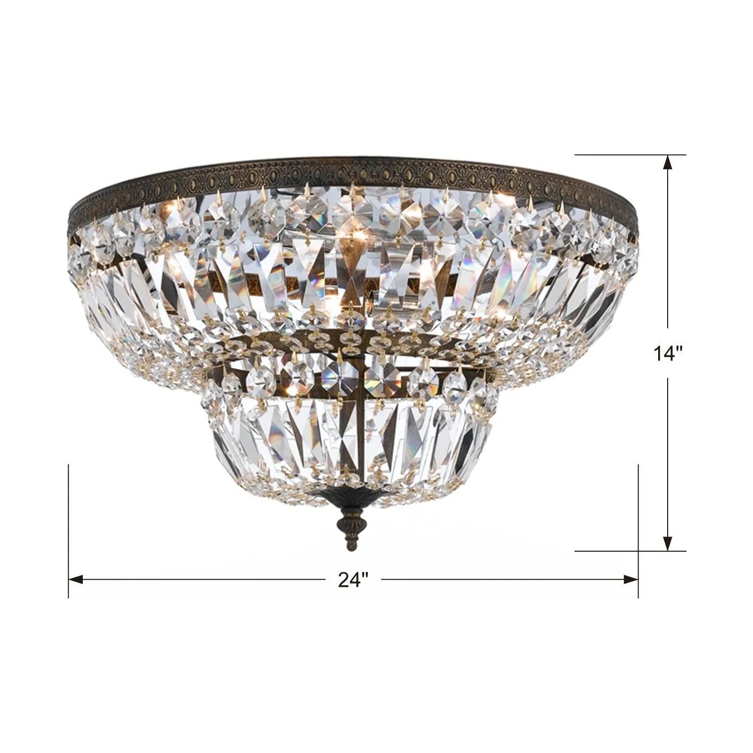 Crystorama - Ceiling Mount Ceiling Mount With Swarovski Spectra Crystal - 724-EB-CL-SAQ | Montreal Lighting & Hardware