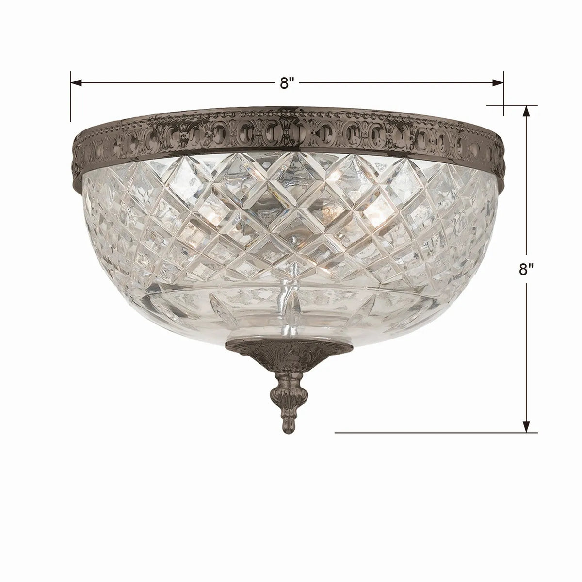 Crystorama - Ceiling Mount Two Light Ceiling Mount - 117-8-CH | Montreal Lighting & Hardware