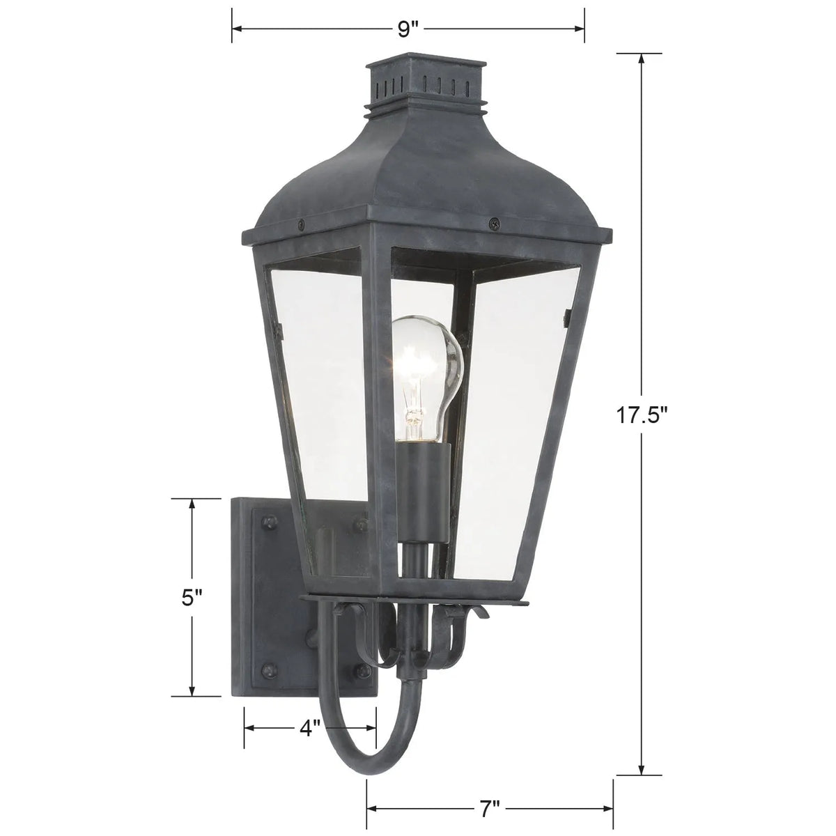 Crystorama - Dumont One Light Outdoor Wall Mount - DUM-9801-GE | Montreal Lighting & Hardware