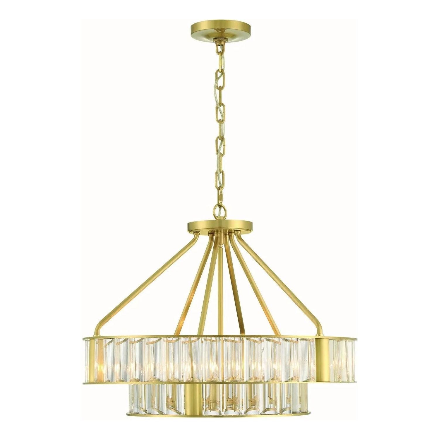 Crystorama - Farris Chandelier - FAR-6006-AG | Montreal Lighting & Hardware