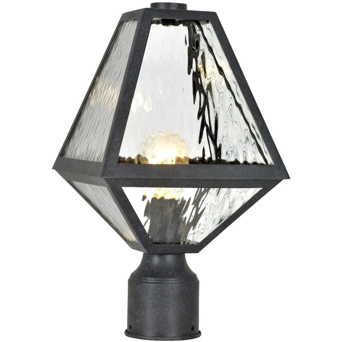 Crystorama - Glacier One Light Outdoor Lantern Post - GLA-9707-WT-BC | Montreal Lighting & Hardware