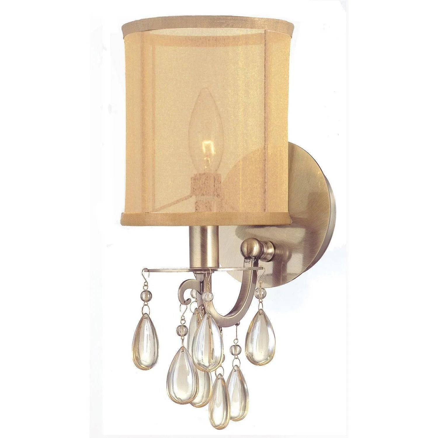 Crystorama - Hampton One Light Wall Mount - 5621-AB | Montreal Lighting & Hardware