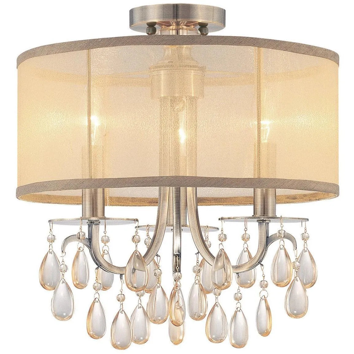 Crystorama - Hampton Three Light Ceiling Mount - 5623-AB_CEILING | Montreal Lighting & Hardware