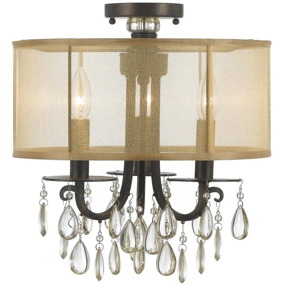 Crystorama - Hampton Three Light Ceiling Mount - 5623-EB_CEILING | Montreal Lighting & Hardware