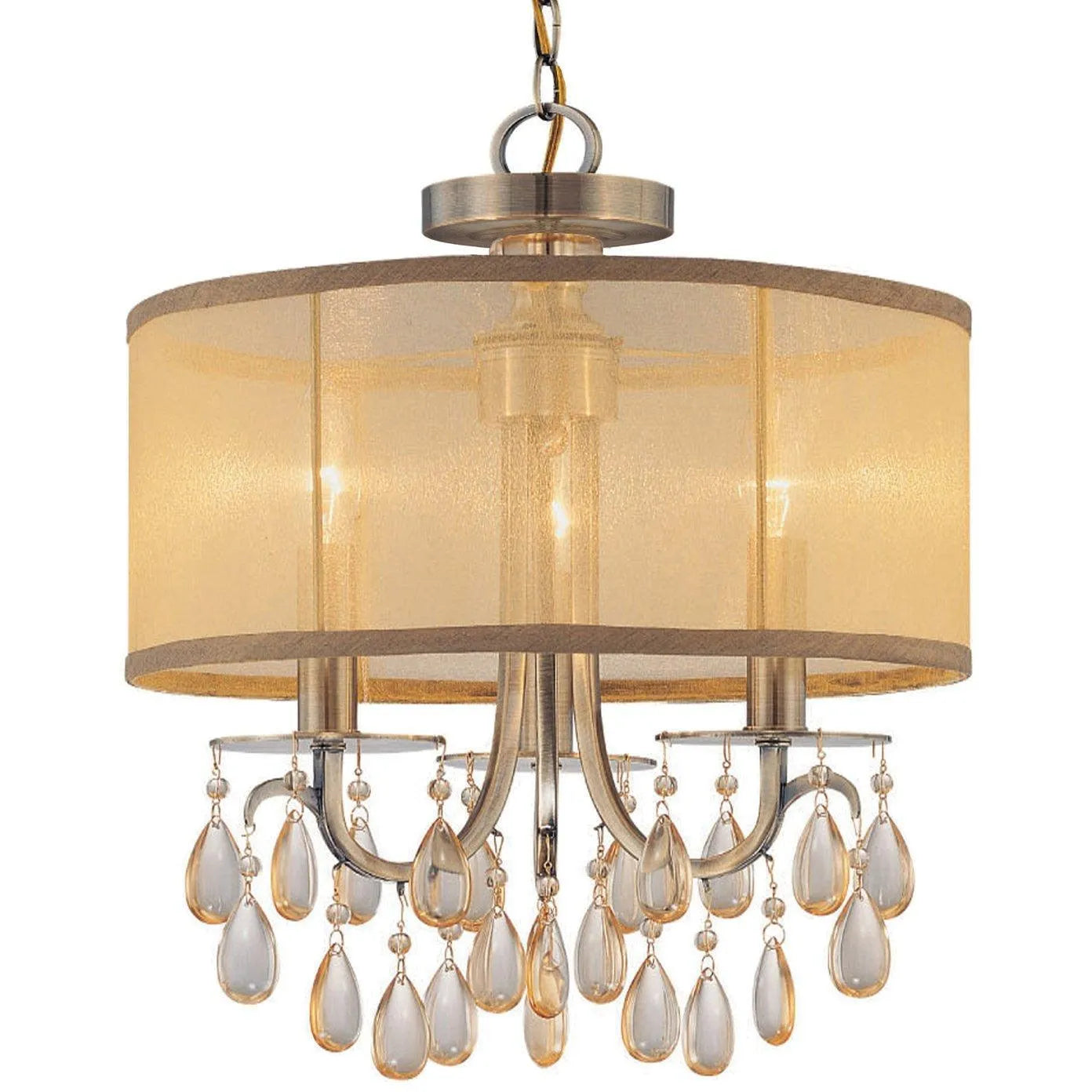 Crystorama - Hampton Three Light Mini Chandelier - 5623-AB | Montreal Lighting & Hardware