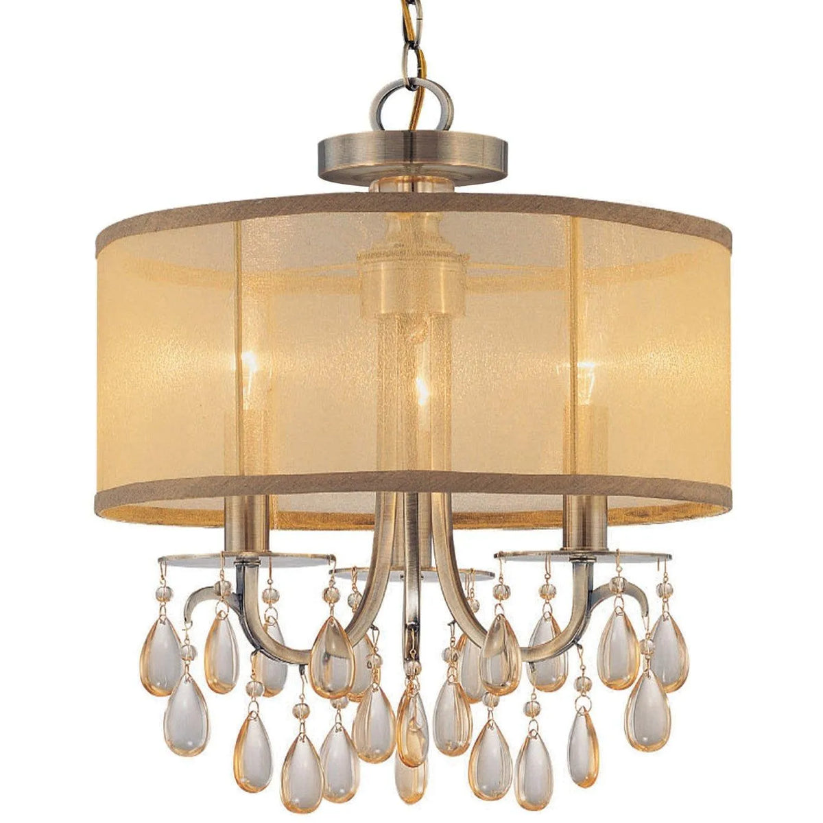 Crystorama - Hampton Three Light Mini Chandelier - 5623-AB | Montreal Lighting & Hardware