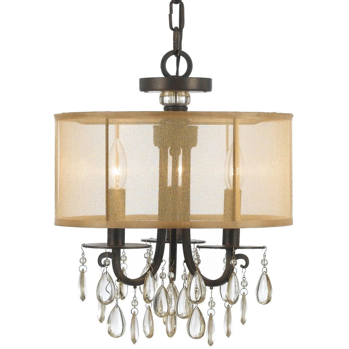 Crystorama - Hampton Three Light Mini Chandelier - 5623-EB | Montreal Lighting & Hardware