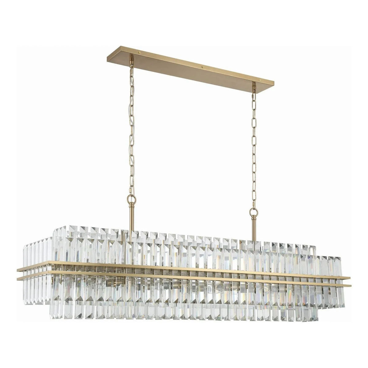 Crystorama - Hayes Linear Chandelier - HAY-1417-AG | Montreal Lighting & Hardware