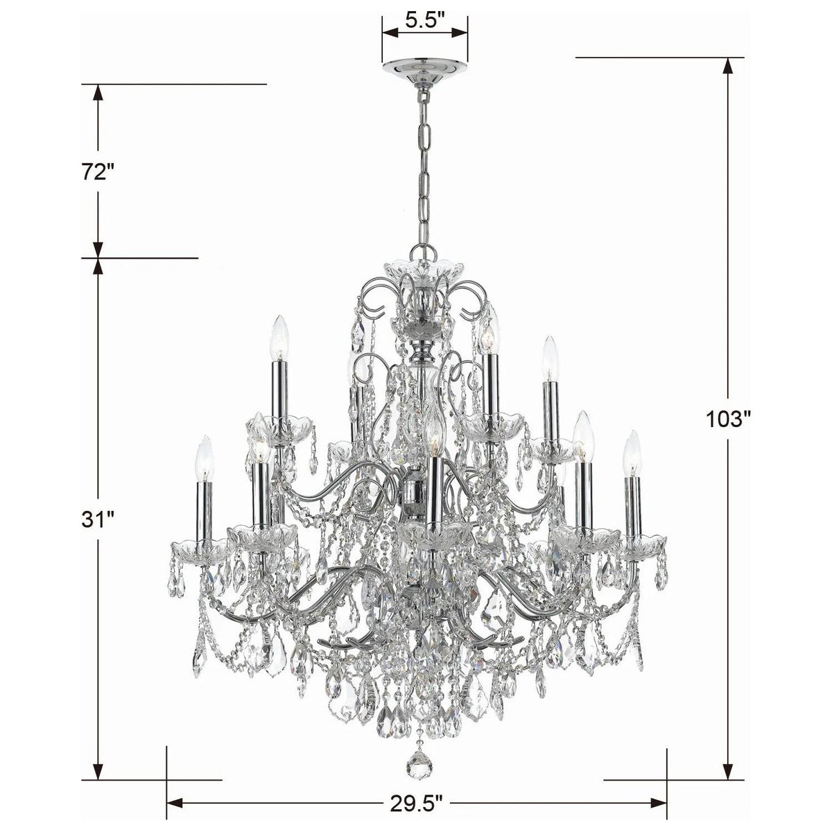 Crystorama - Imperial Chandelier - 3226-CH-CL-I | Montreal Lighting & Hardware