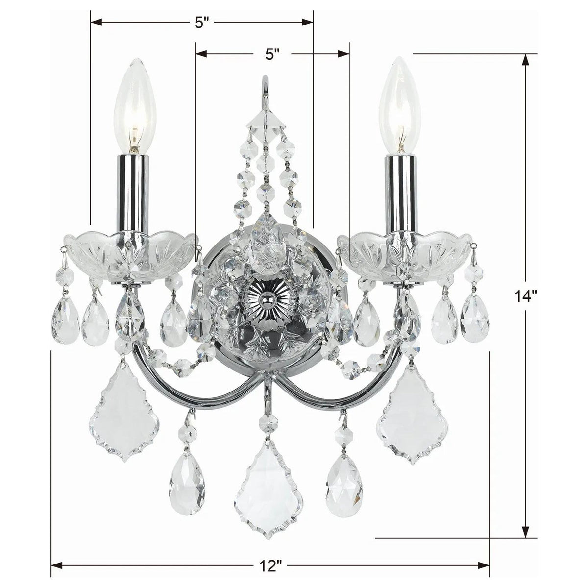 Crystorama - Imperial Wall Mount - 3221-CH-CL-I | Montreal Lighting & Hardware