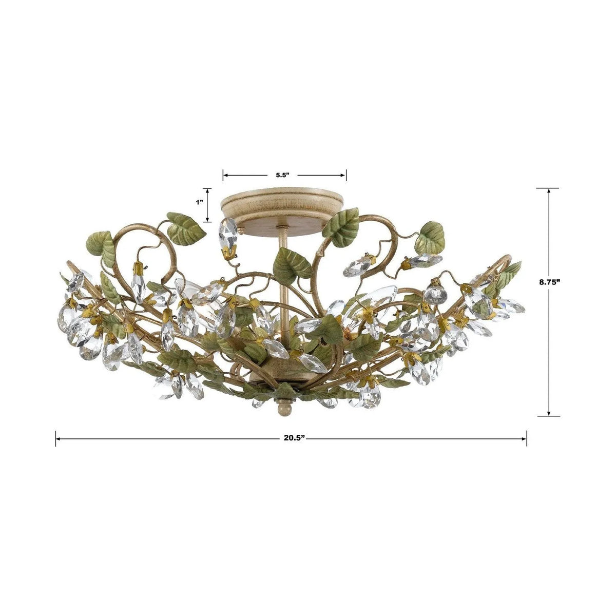 Crystorama - Josie Five Light Ceiling Mount - 4840-CT | Montreal Lighting & Hardware