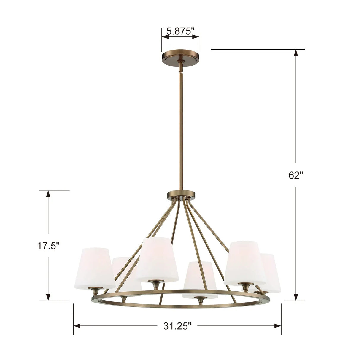 Crystorama - Keenan Six Light Chandelier - KEE-A3006-PN | Montreal Lighting & Hardware