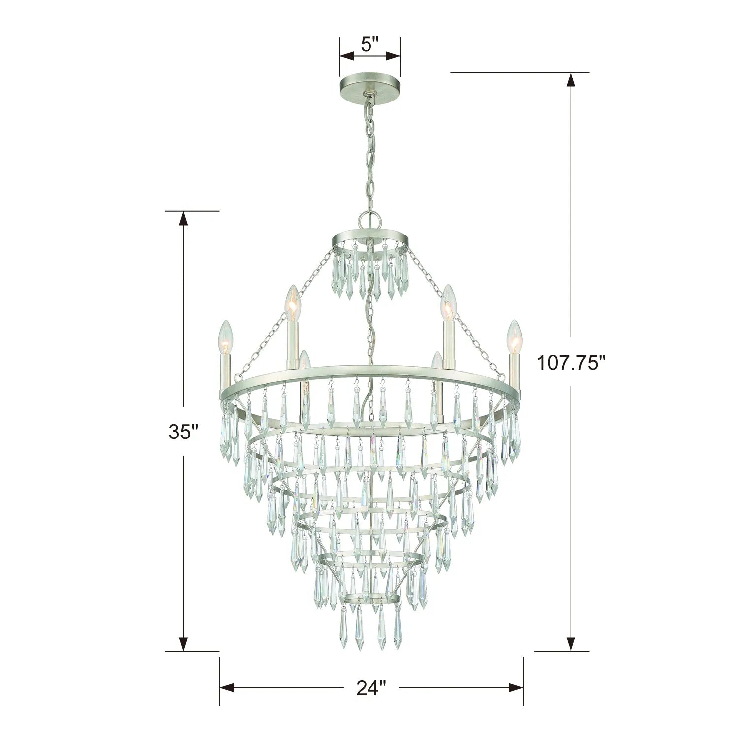 Crystorama - Lucille Six Light Chandelier - LUC-A9066-SA | Montreal Lighting & Hardware