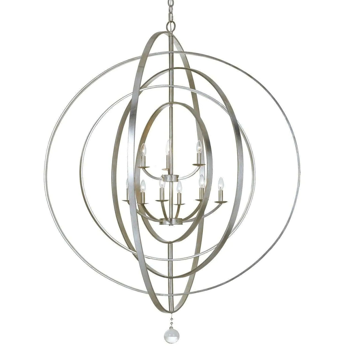 Crystorama - Luna Nine Light Chandelier - 587-SA | Montreal Lighting & Hardware