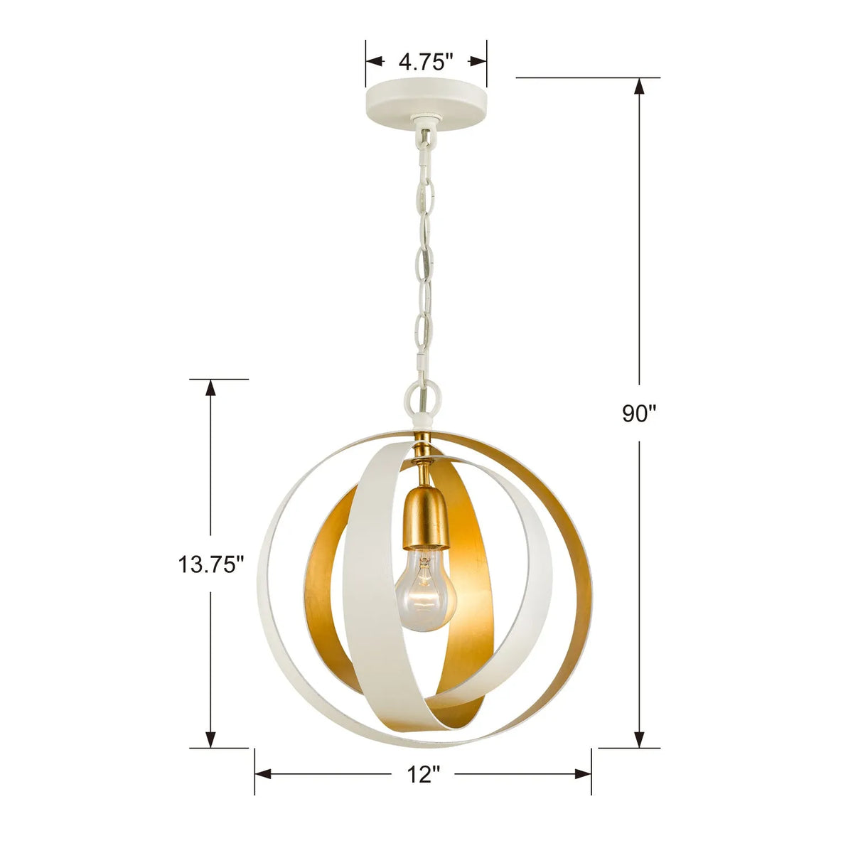 Crystorama - Luna One Light Mini Chandelier - 580-EB-GA | Montreal Lighting & Hardware