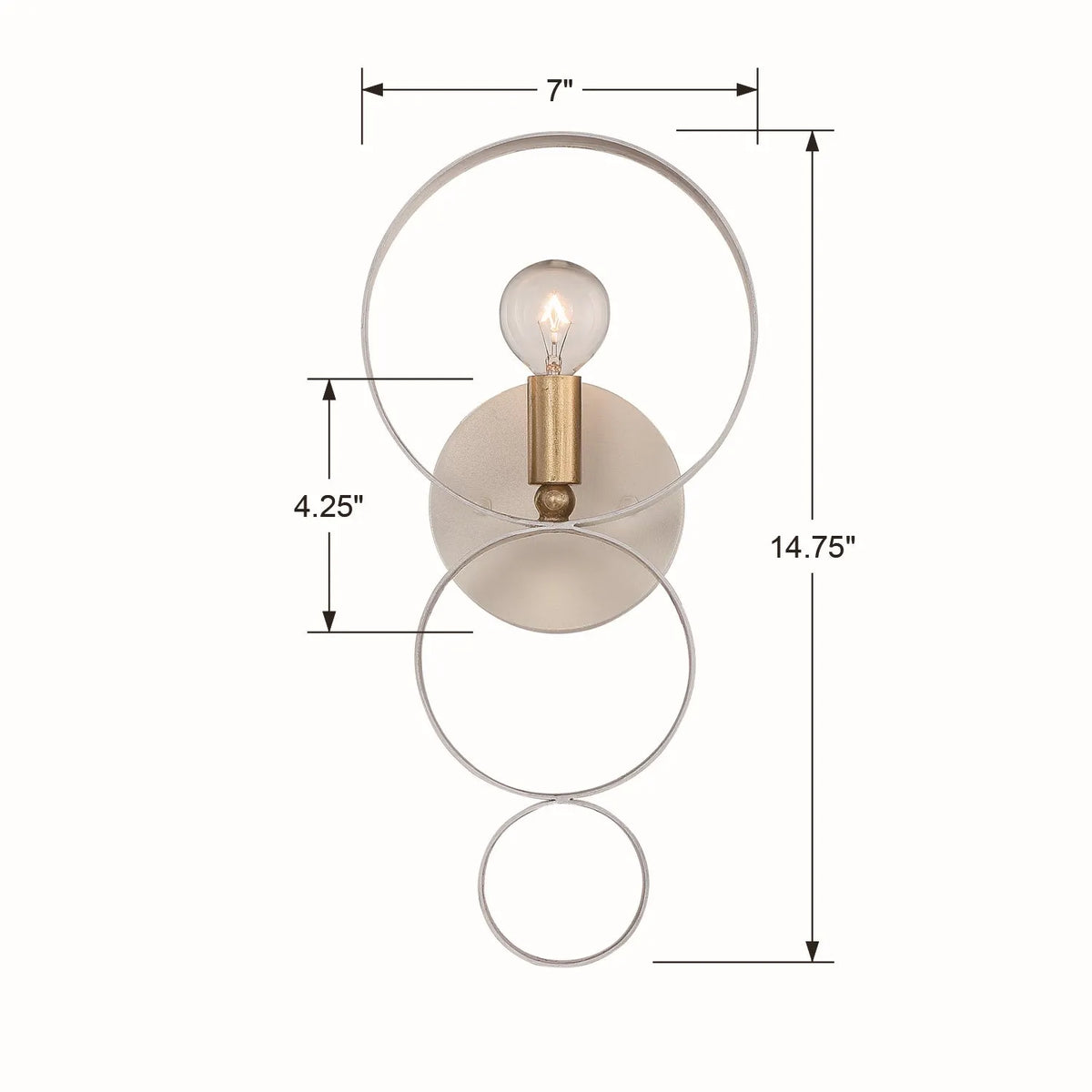 Crystorama - Luna One Light Wall Mount - 581-EB-GA | Montreal Lighting & Hardware