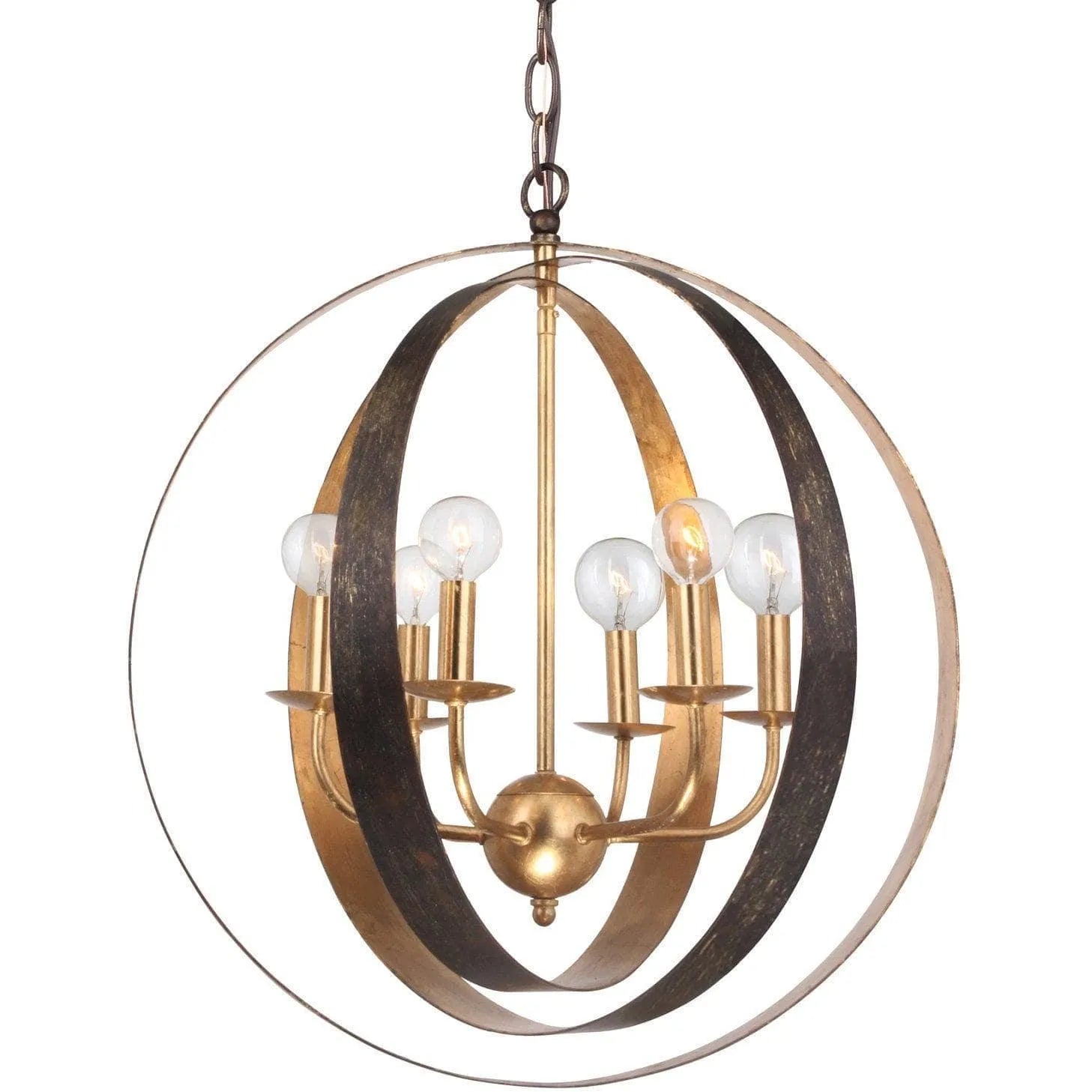 Crystorama - Luna Six Light Chandelier - 585-EB-GA | Montreal Lighting & Hardware