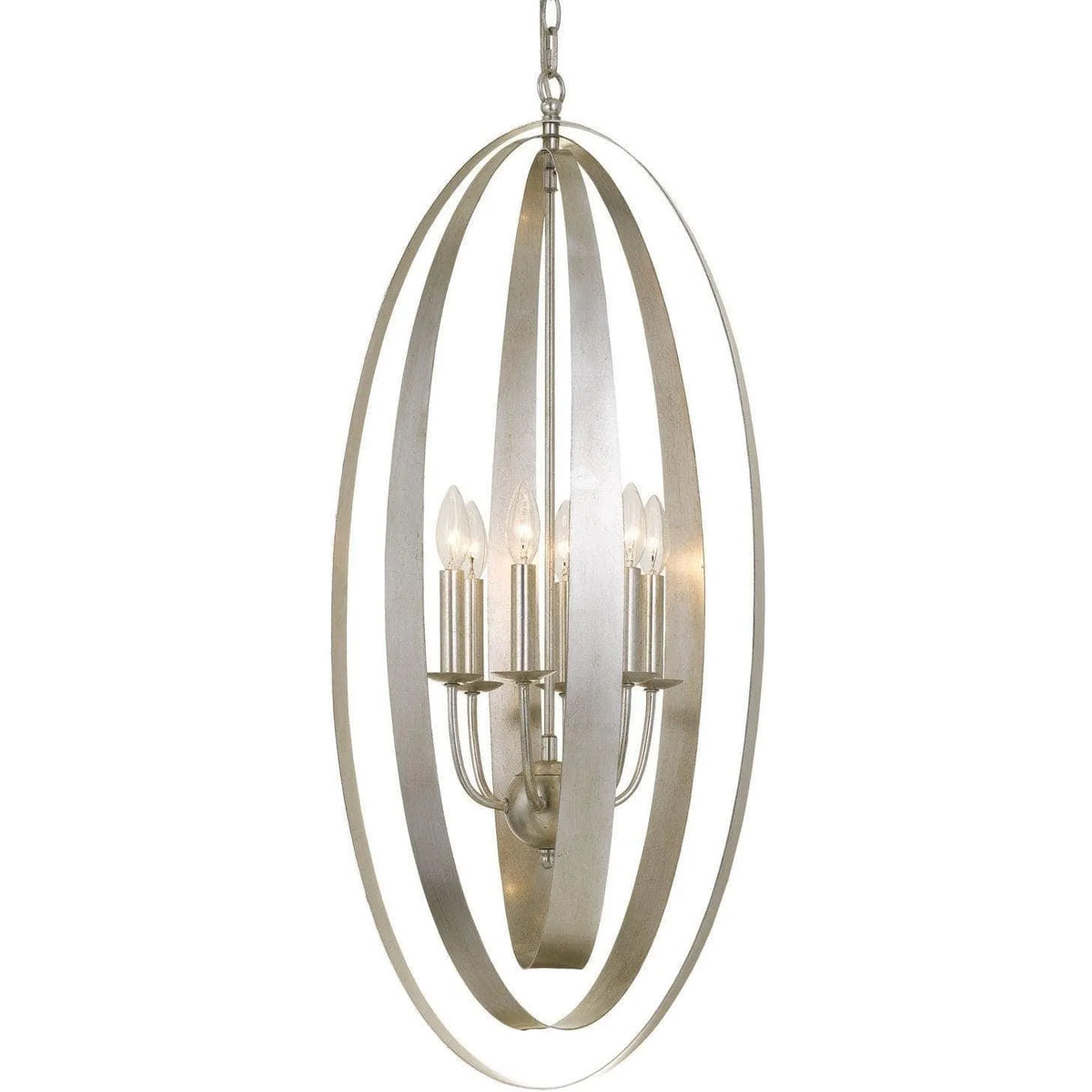 Crystorama - Luna Six Light Chandelier - 597-SA | Montreal Lighting & Hardware