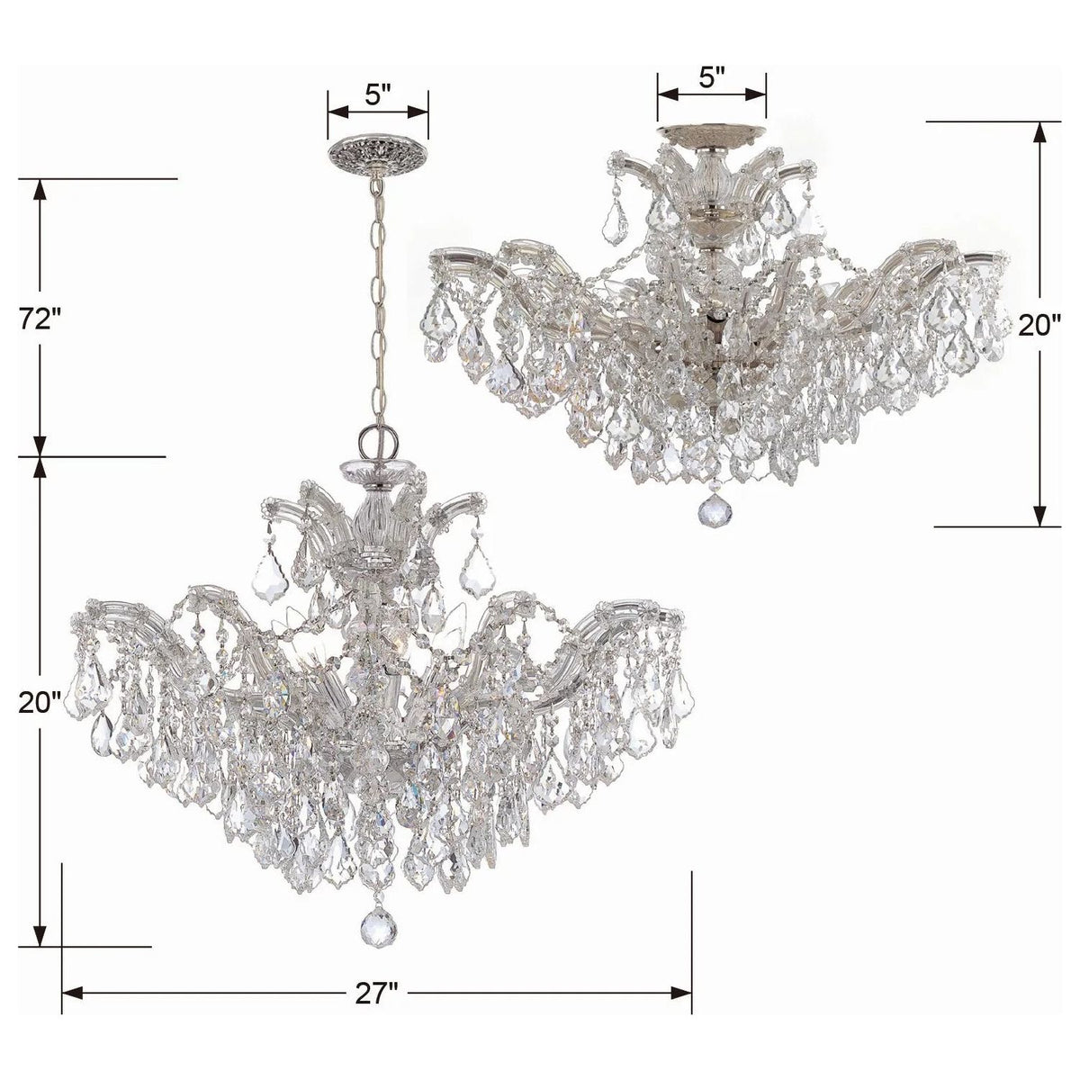 Crystorama - Maria Theresa Ceiling Mount - 4430-CH-CL-MWP | Montreal Lighting & Hardware