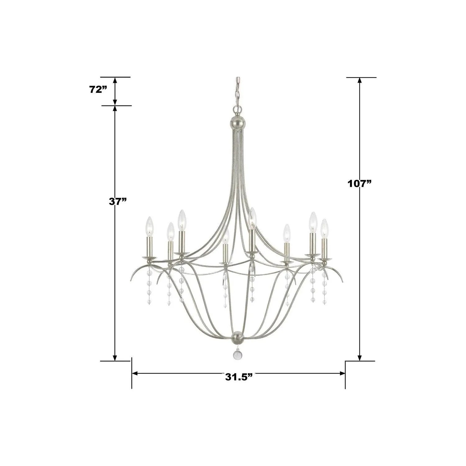 Crystorama - Metro Eight Light Chandelier - 438-SA | Montreal Lighting & Hardware