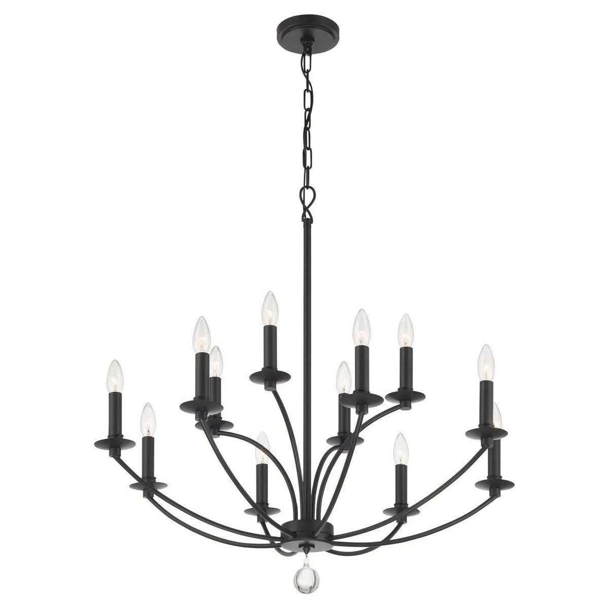 Crystorama - Mila Chandelier - MIL-8012-BK | Montreal Lighting & Hardware